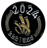 2024 Skills Ontario Competition pin in black, yellow, and white.